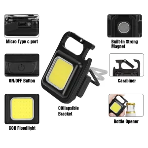 چراغ قوه شارژی سفری cob rechargeable