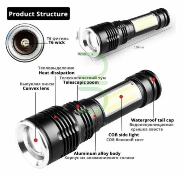چراغ قوه 360 مدل T6-30
