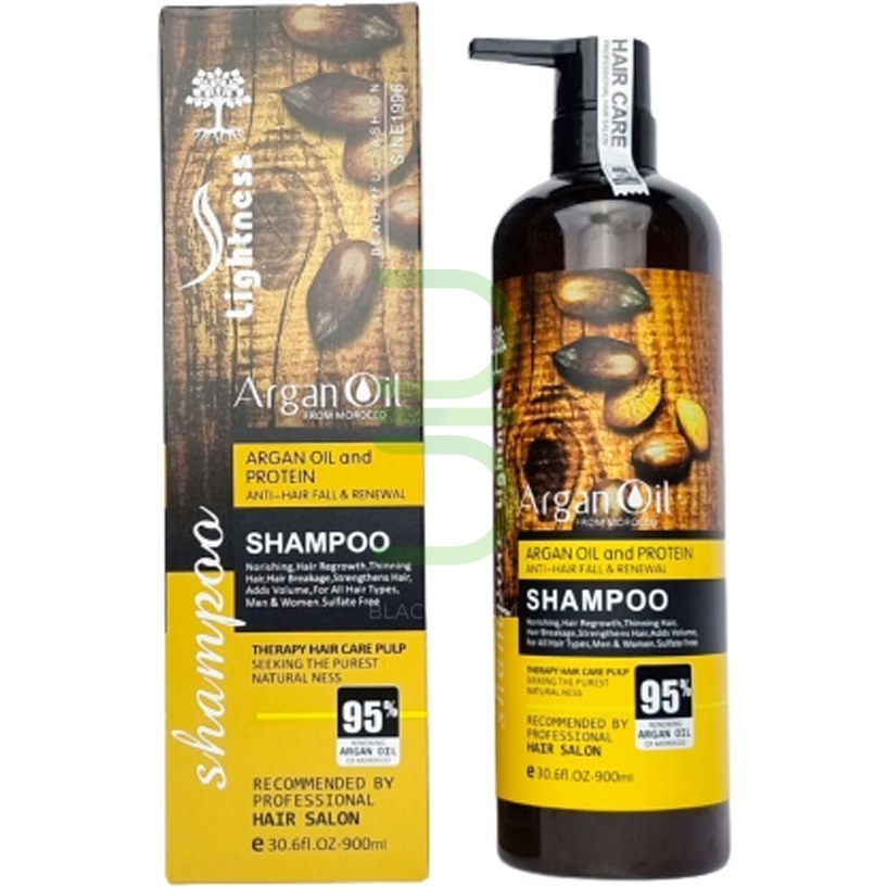 شامپو تقویت کننده لایتنس حاوی روغن آرگان مناسب موی آسیب دیده ا lightnes shampoo argan oil